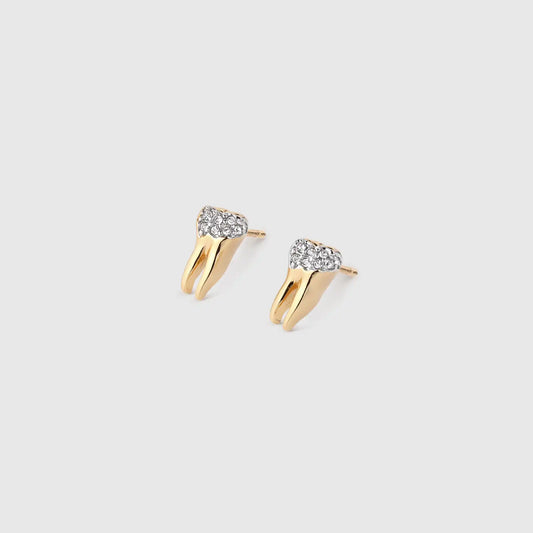 Tooth With Cavity Pavé Stud Earrings