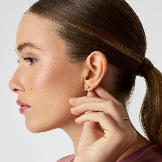 Tiny Stethoscope Bow Stud Earrings